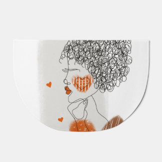 Fashion Woman: Graphic Black Lines Doormat