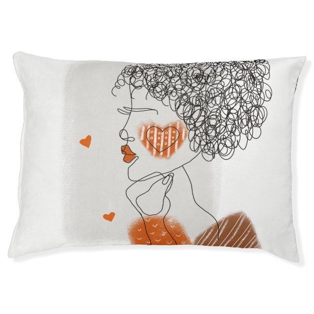 Fashion Woman: Graphic Black Lines Pet Bed (Front)