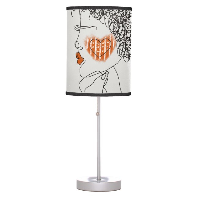Fashion Woman: Graphic Black Lines Table Lamp (Front)