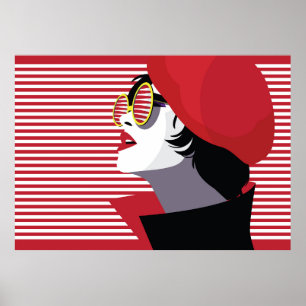 Fashion woman in style pop art. poster