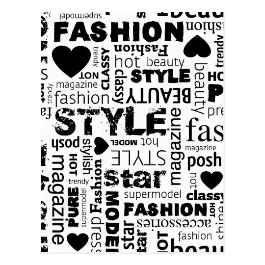 Fashion Word Collage Vector Illustration - alt Postcard | Zazzle.com