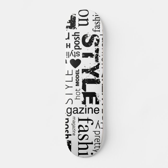 Fashion Word Collage Vector Illustration - alt Skateboard Deck (Front)