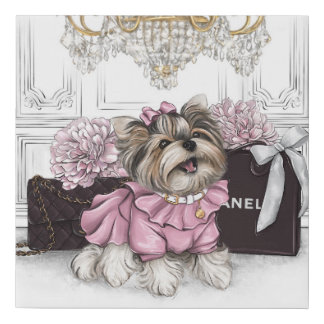 Fashion Yorkshire Terrier Faux Canvas Print