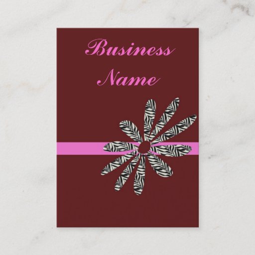 Customizable Fashion Zebra Flower Business Cards