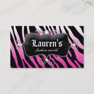 Fashion Zebra Jewelry Modern Pink Business Card