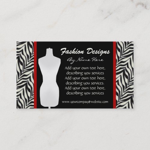 Fashion Zebra Print Business Card