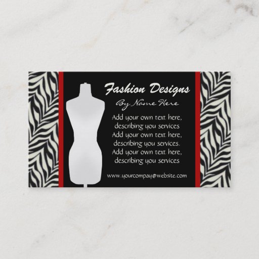 Customizable Fashion Zebra Print Business Card