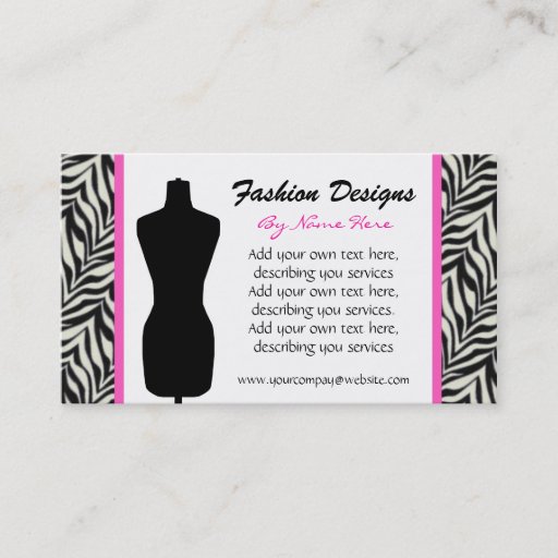 Customizable Fashion Zebra Print  Business Card