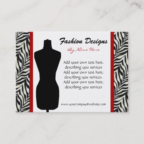 Fashion Zebra Print Business Card