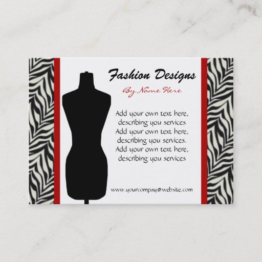 Customizable Fashion Zebra Print Business Card