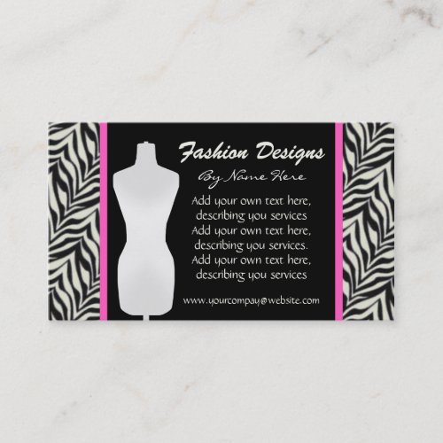Fashion Zebra Print Business Card