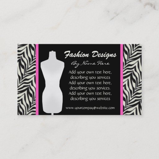 Customizable Fashion Zebra Print Business Card