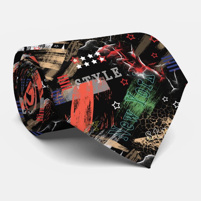 Fashionable abstract grunge neck tie (Rolled)