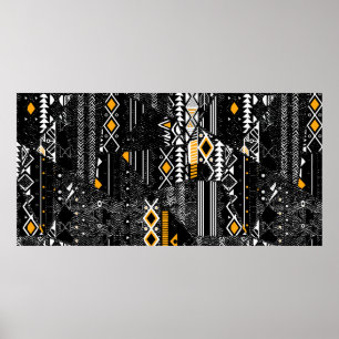 Fashionable and trendy  collage seamless pattern w poster