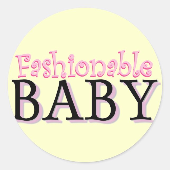 Fashionable Baby Tshirts and Gifts Classic Round Sticker (Front)