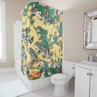 Frog Toile Shower Curtain