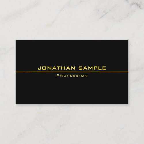 Fashionable Black Gold Modern Professional Sleek Business Card