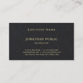 Fashionable Black Gold Text Font Monogram Unique Business Card (Back)