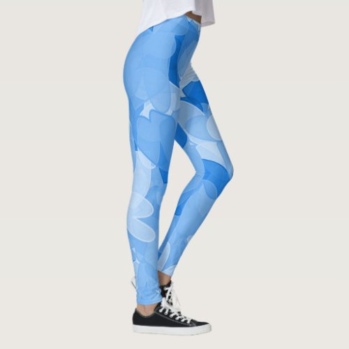 Fashionable Blue Ladies Pants Blue Hearts Womens Leggings