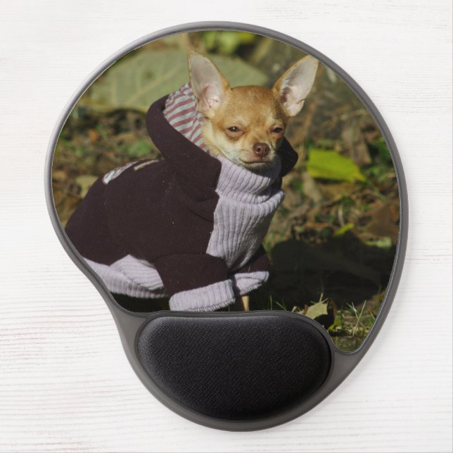 Fashionable Chihuahua Gel Mouse Pad (Front)