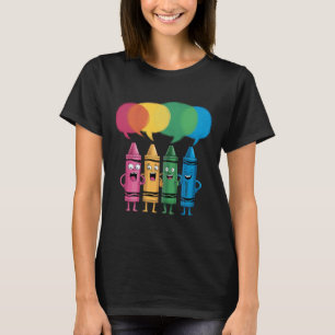 Fashionable Crayon Mood Color Crayons Friyay Teach T-Shirt