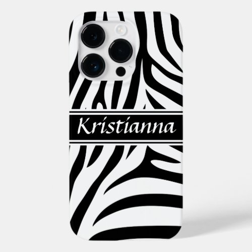 Fashionable customizable Black white zebra pattern Case_Mate iPhone 14 Pro Case