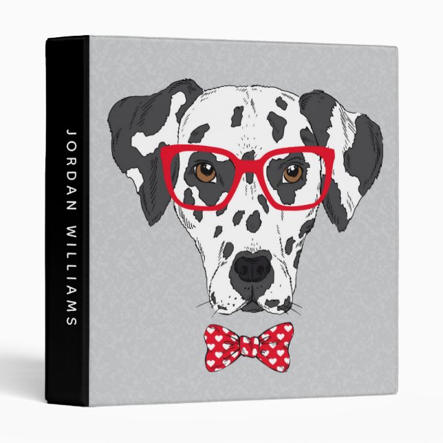 Fashionable Dalmatian | Add Your Name 3 Ring Binder (Front/Spine)