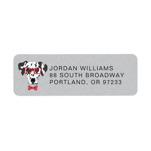 Fashionable Dalmatian | Add Your Name Label (Front)