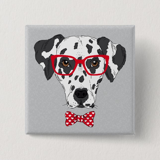 Fashionable Dalmatian Button (Front)