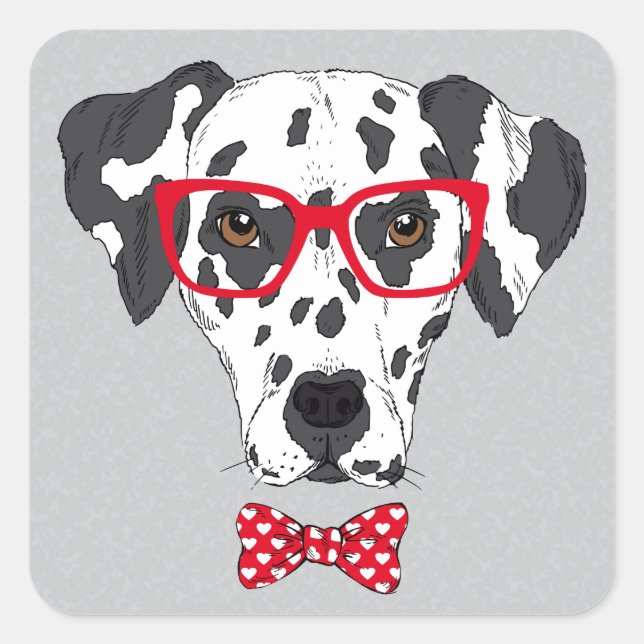 Fashionable Dalmatian Square Sticker (Front)