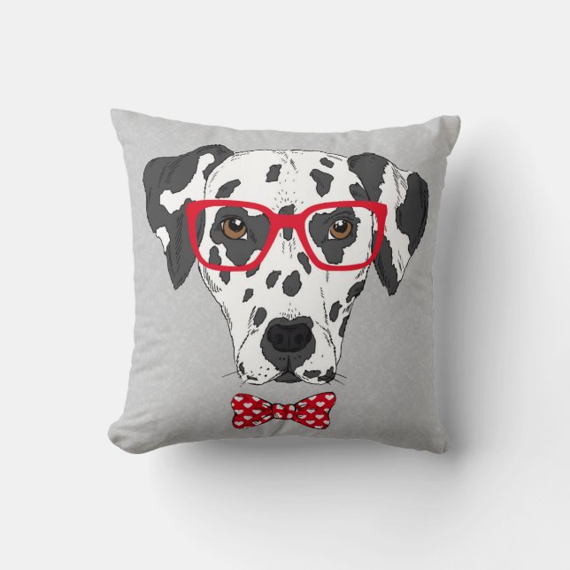 Fashionable Dalmatian Throw Pillow (Front)
