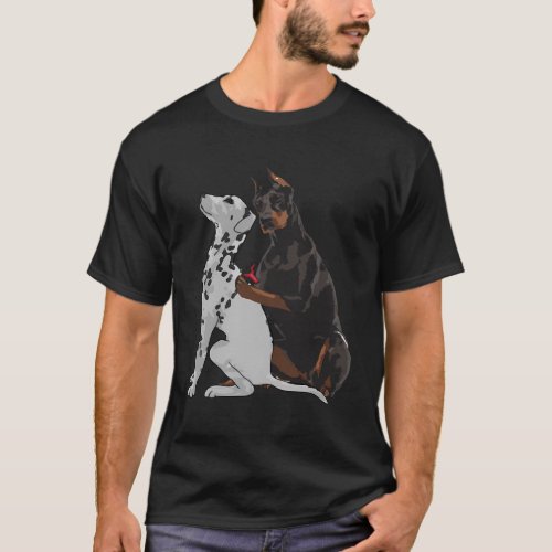 Fashionable Doberman Tattooing Dalmatian Dog T_Shirt