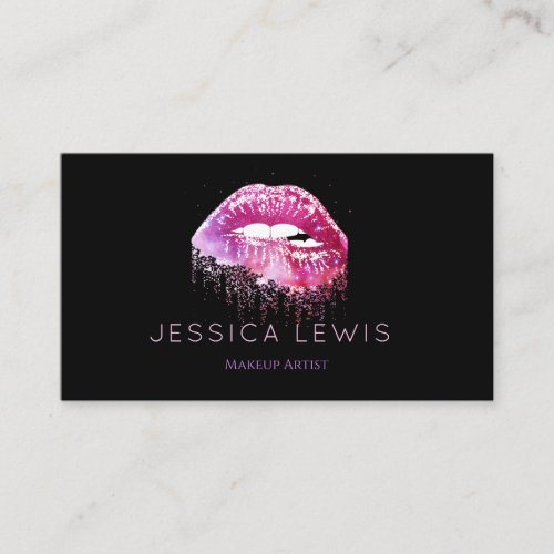 Fashionable drip rose from ombre gold lips calling card