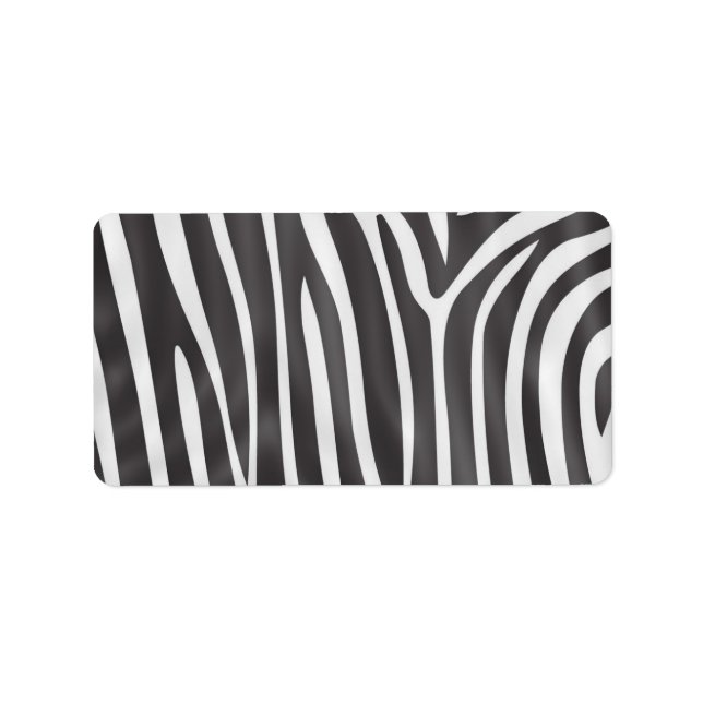 Fashionable elegant girly zebra pattern label (Front)