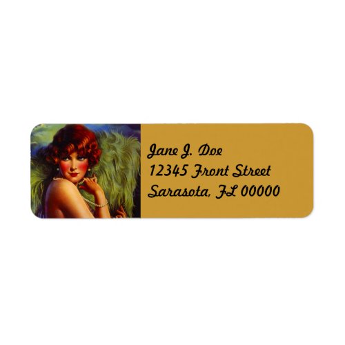 Fashionable Fan Flapper Night Return Address Label