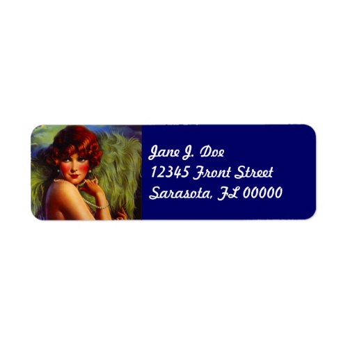 Fashionable Fan Flapper Night Return Address Label