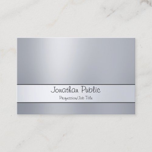 Fashionable Freehand Script Silver Modern Simple Business Card