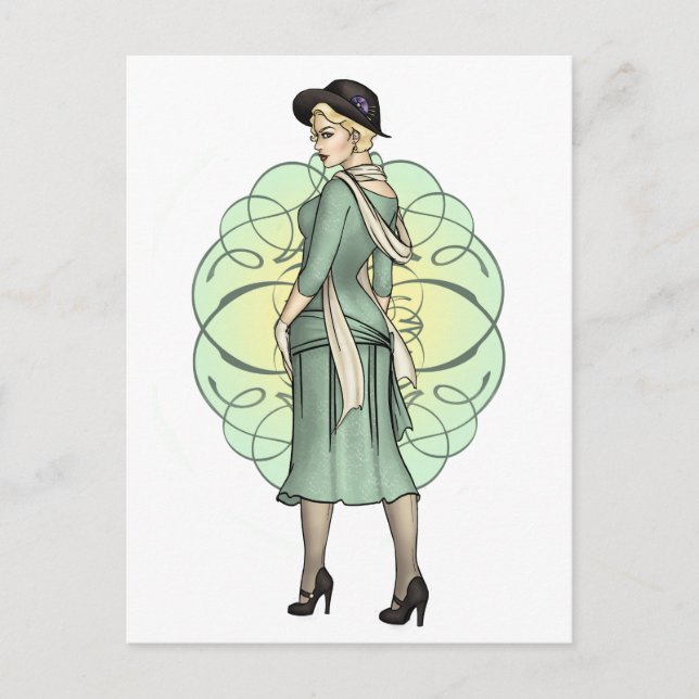 Fashionable Gangster - 1920s Pinup Postcard (Front)