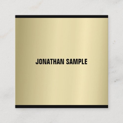 Fashionable Glamour Gold Look Professional Luxury Square Business Card
