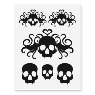 Fashionable Goth Halloween Temporary Tattoos