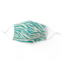 Fashionable Green Ivory Zebra Pattern Adult Cloth Face Mask