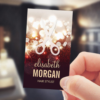 Fashionable Hair Stylist - Gold Glitter Sparkle Business Card by CardHunter at Zazzle