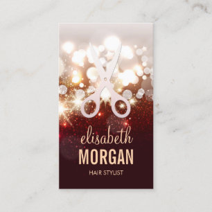 Fashionable Hair Stylist Gold Sparkle Appointment Card