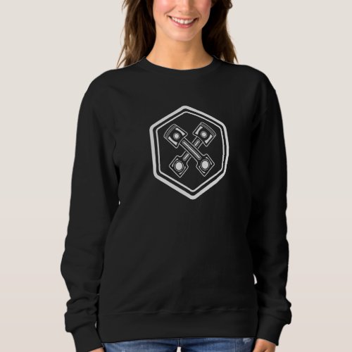 Fashionable Hexagon With Motor Piston For Car Mech Sweatshirt