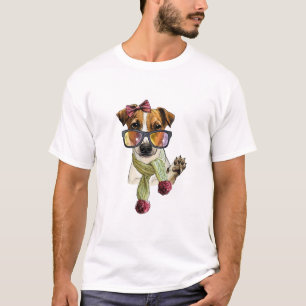 Fashionable jack russell terrier hipster T-Shirt