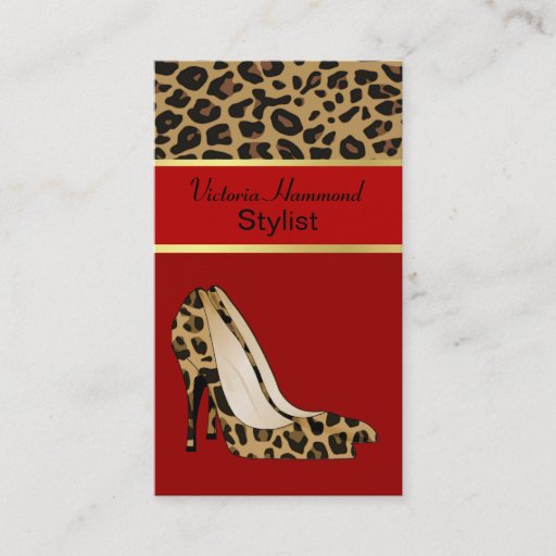 Customizable Fashionable Jaguar Print Business Card