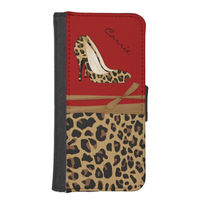 Fashionable Jaguar Print iPhone Wallet Case (Front)