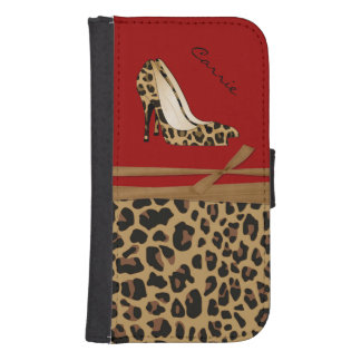 Fashionable Jaguar Print Samsung S4 Wallet Case