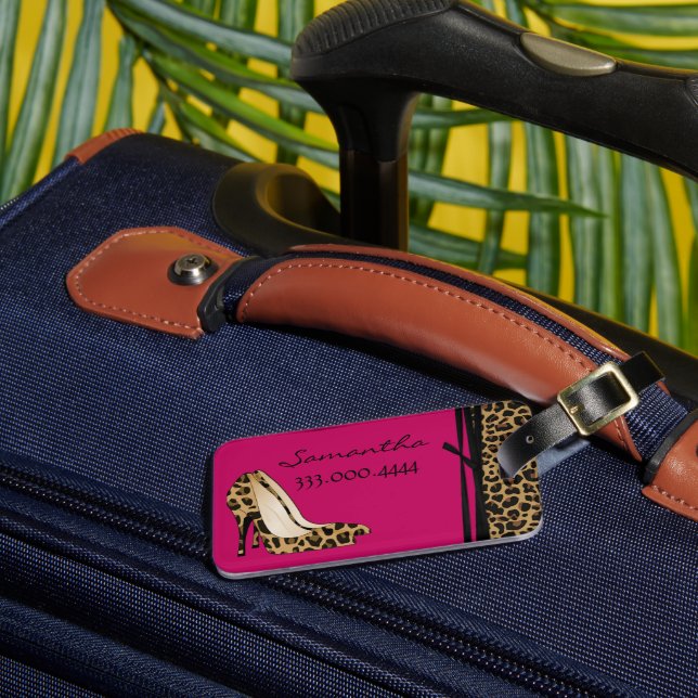 Fashionable Jaguar Silettos Custom Luggage Tag (Front Insitu 3)