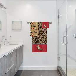 Fashionable Jaguar Stiletto Heels 2 Bath Towel Set